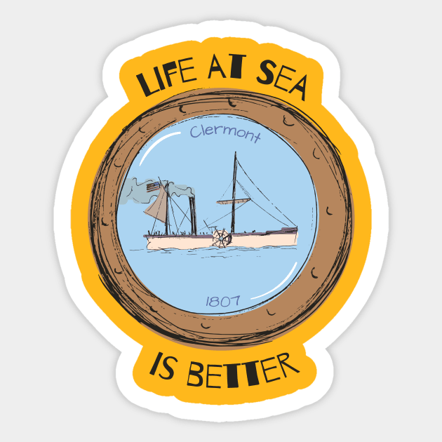 Boating lover, Vintage American Boat Clermont 1807 Sticker by JulioCastro